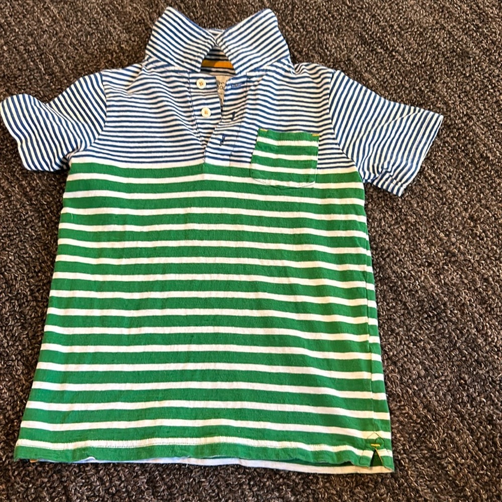 Mini Boden striped rugby polo tee Size 6-7